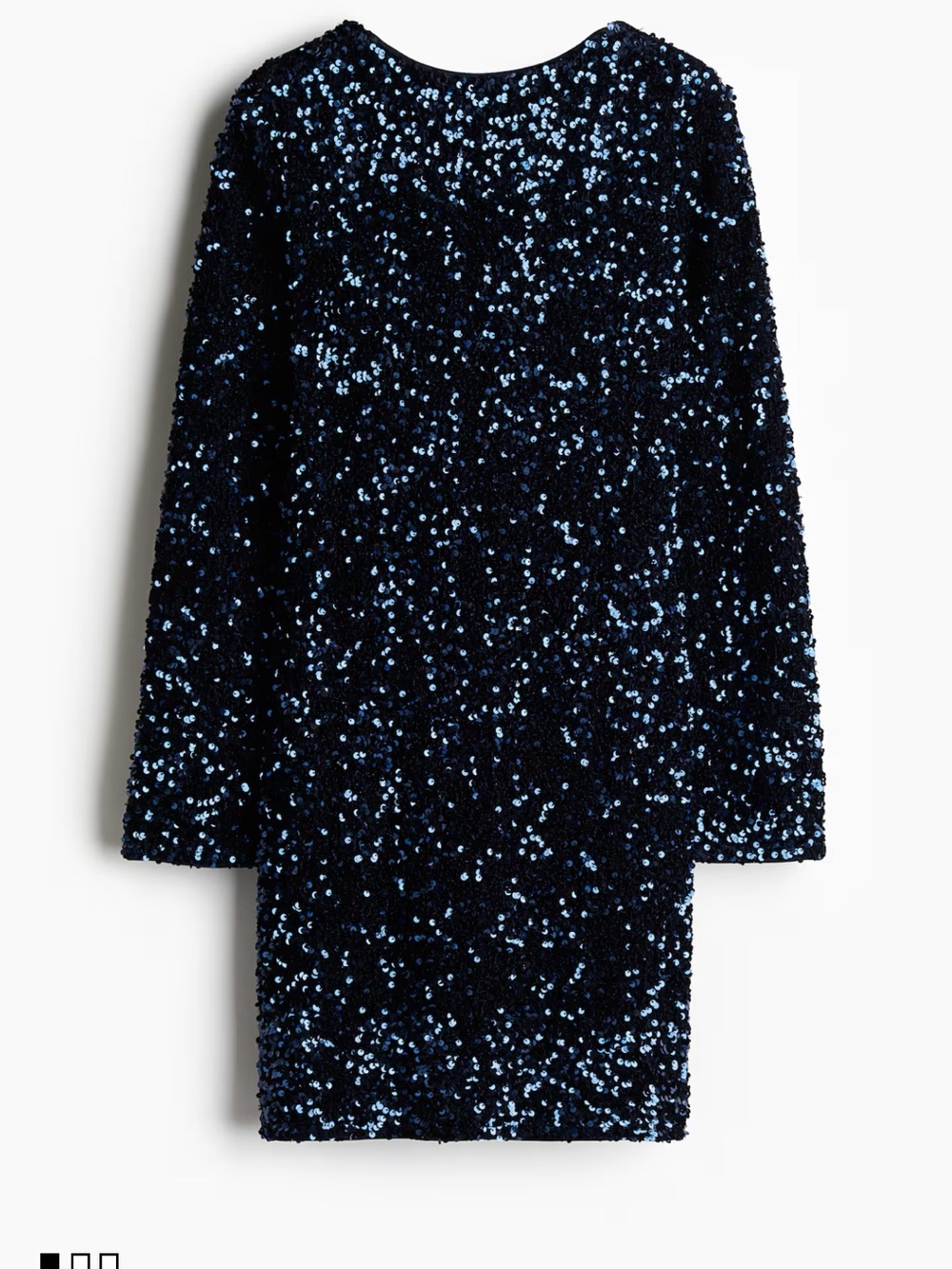 H&M Black Sequin Long-Sleeve Shift Dress